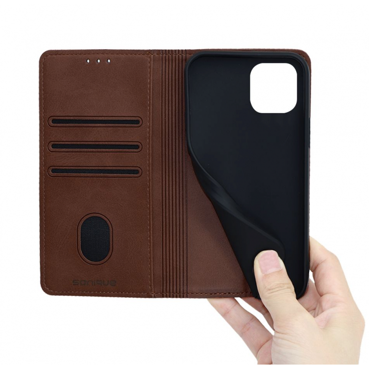 Θήκη Sonique Vintage Magnet Wallet FOLIO για Apple iPhone 13 Pro Max - ΚΑΦΕ