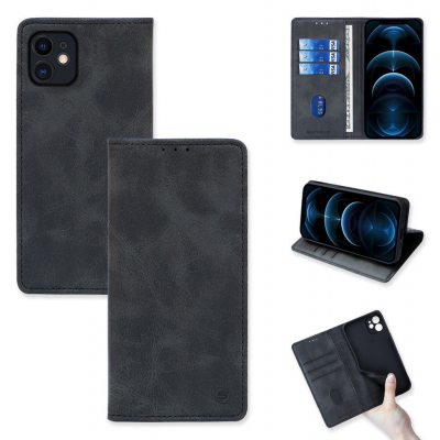 Θήκη Sonique Vintage Magnet Wallet FOLIO για Apple iPhone 11 6.1 - ΜΑΥΡΟ