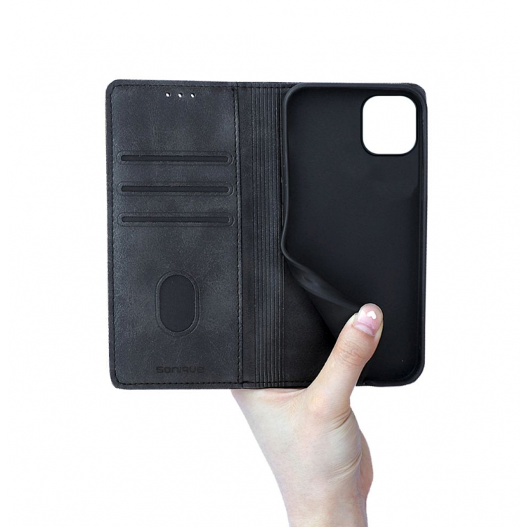 Θήκη Sonique Vintage Magnet Wallet FOLIO για Apple iPhone 12 PRO MAX - ΜΑΥΡΟ