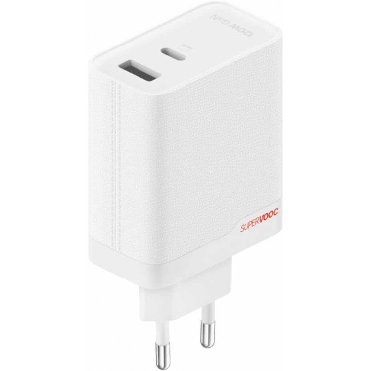 OnePlus OFFICIAL SUPERVOOC GaN γνησιος φορτιστης TYPE-C Wall Charger 120W EU, 7.3A, 1xUSB-A, 1xUSB-C, με γνήσιο καλώδιο USB-C - ΛΕΥΚΟ -  5461100631