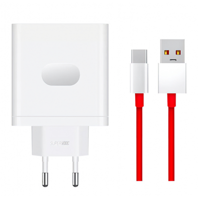 OnePlus OFFICIAL SUPERVOOC GaN VCBA0BEH γνησιος φορτιστης TYPE-A Wall Charger 100W EU, 9.1A, 1xUSB-A, με γνήσιο καλώδιο USB-C - ΛΕΥΚΟ - 5461100521
