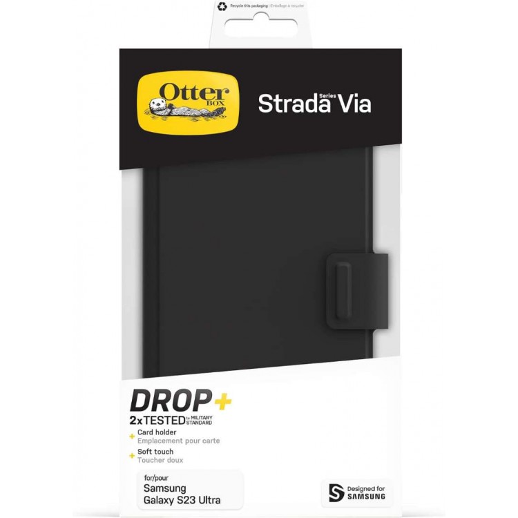 Θήκη Otterbox Strada Series Via Folio για SAMSUNG GALAXY S23 ULTRA 5G - NIGHT BLACK - 77-91287