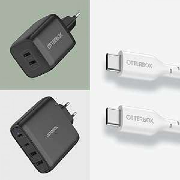 Otterbox Φορτιστης οικιακός GaN USB-C PD 4X Θ΄ύρες (2x USB-C / 2x USB-A), 100W, 3A - 78-81343 - ΜΑΥΡΟ