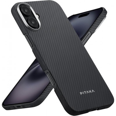 Θήκη Pitaka Aramid MagEZ 4 Magsafe 1500D 1.05mm CARBON FIBER για Apple iPhone 16 6.1 2024 - ΜΑΥΡΟ/ΓΚΡΙ Twill - KI1601A