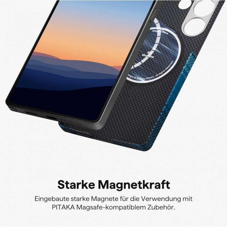 Θήκη Pitaka SE MagSafe ARAMID CARBON MagEZ 4 Tactile Woven για Samsung Galaxy S25 ULTRA 5G 2025 - Moonrise - KS2502U