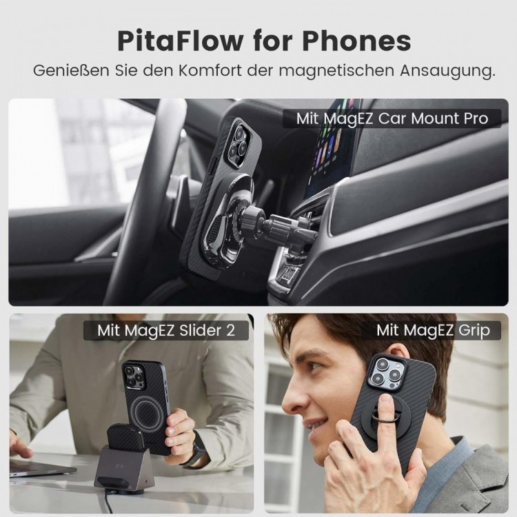 Θήκη Pitaka Aramid MagEZ Pro 4 1500D 1.6mm CARBON FIBER για Apple iPhone 15 PRO MAX 6.7 2023 - ΜΑΥΡΟ - KI1501PMP