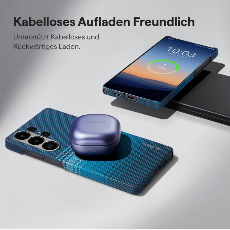 Θήκη Pitaka SE MagSafe ARAMID CARBON MagEZ 4 Tactile Woven για Samsung Galaxy S25 ULTRA 5G 2025 - Moonrise - KS2502U