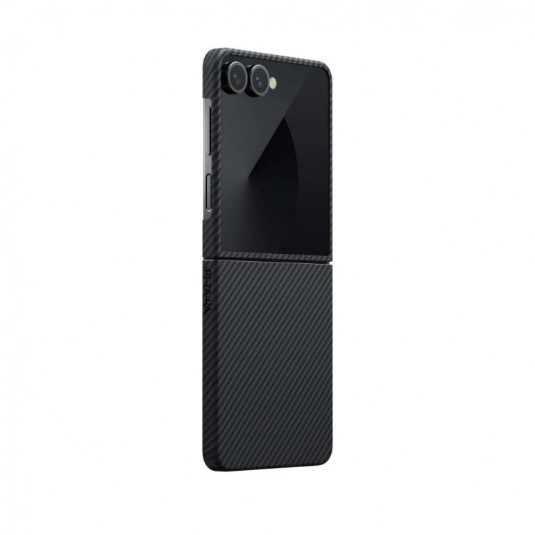 Θήκη Pitaka MagSafe ARAMID CARBON Ultra-Slim 600D 1.02mm για Samsung Galaxy Z Flip 7 2025 - ΜΑΥΡΟ/ΓΚΡΙ - FBFLIP7