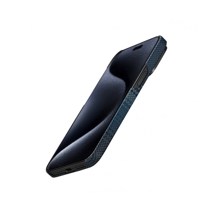Θήκη Pitaka Fusion Weaving Aramid MagEZ 5 1500D 1.05mm CARBON FIBER για Apple iPhone 15 PRO MAX 6.7 2023 - ΜΠΛΕ Moonrise - KI1501MOM