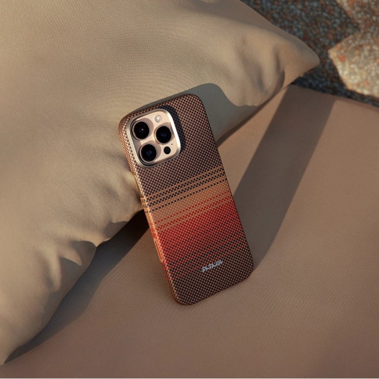 Θήκη Pitaka Fusion Weaving+ Aramid MagEZ Magsafe PitaTap 0.95mm CARBON FIBER για Apple iPhone 16 PRO 6.3 2024 - SUNSET - KI1602SU