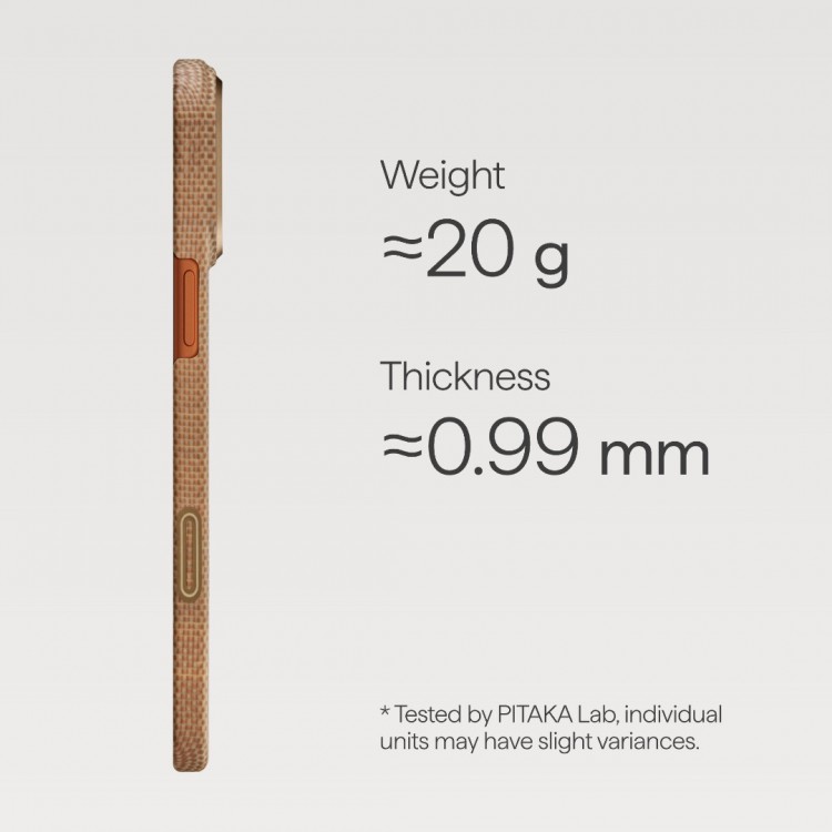 Θήκη Pitaka Aramid PitaTap Magsafe 600D 1.00mm CARBON FIBER για Apple iPhone 17 PRO MAX 6.9 2025 - ΧΡΥΣΟ Glint - KI1707AG