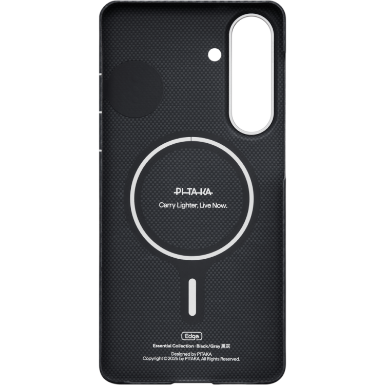 Θήκη Pitaka Edge MagSafe ARAMID CARBON MagEZ Tactile Woven για Samsung Galaxy S26 5G 2026 (Aaron Button) - ΜΑΥΡΟ/ΓΚΡΙ Twill - KS2601