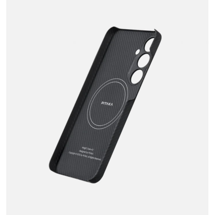 Θήκη Pitaka MagSafe ARAMID CARBON MagEZ 4 για Samsung Galaxy S24 2024 - ΜΑΥΡΟ ΓΚΡΙ - KS2401