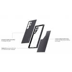 Θήκη Pitaka MagSafe ARAMID CARBON MagEZ 4 Pro PinButton για Samsung Galaxy S24 ULTRA 2024 - ΜΑΥΡΟ ΓΚΡΙ - MCP2401F