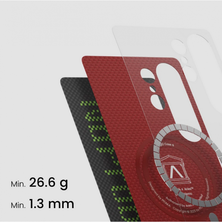 Θήκη Pitaka x Aries Tactile Weaving+ Aramid MagEZ 5 Magsafe 1500D 1.05mm CARBON FIBER για Samsung Galaxy S25 Ultra 5G 2025 - NoProblemo - AS2501UNOP