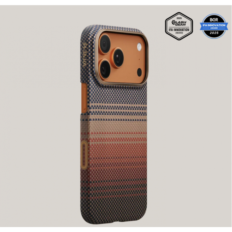 Θήκη Pitaka Ultra-Slim Weaving+ Aramid PitaTap Magsafe 1.00mm CARBON FIBER για Apple iPhone 17 PRO 6.3 2025 - SUNSET - KI1702SP