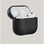 Θήκη Pitaka Aramid Fiber Magnetic 1500D (Plain) για Apple AirPods Pro 3 2025 - ΜΑΥΡΟ/ΓΚΡΙ grained - APM2501