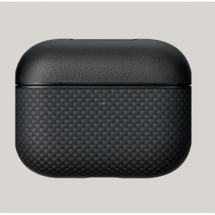 Θήκη Pitaka Aramid Fiber Magnetic 1500D (Plain) για Apple AirPods Pro 3 2025 - ΜΑΥΡΟ/ΓΚΡΙ grained - APM2501