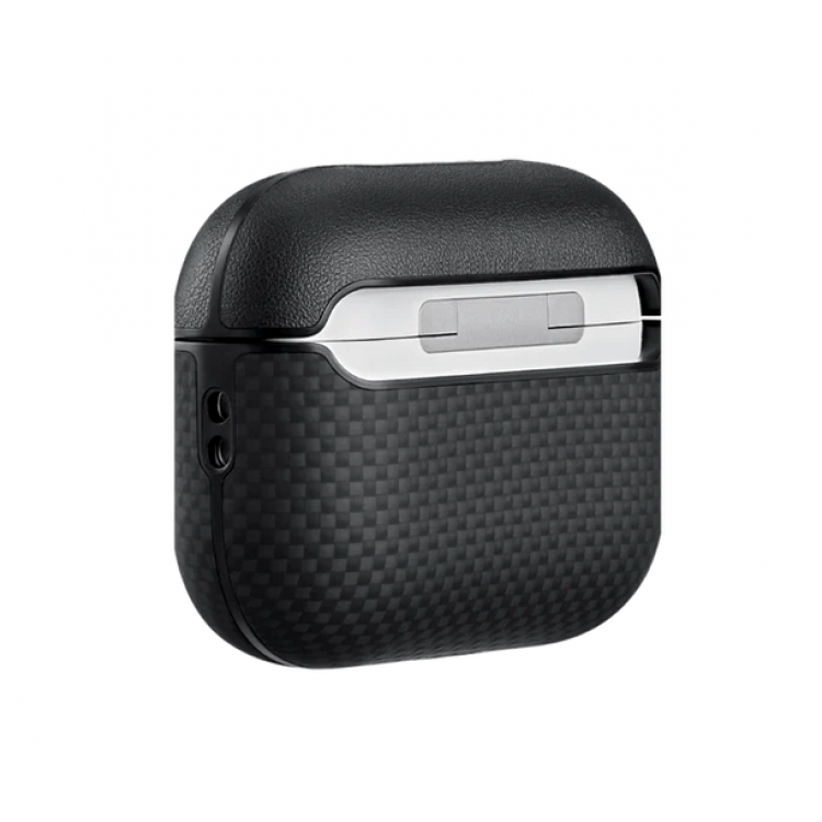 Θήκη Pitaka Aramid Fiber Magnetic 1500D (Plain) για Apple AirPods Pro 3 2025 - ΜΑΥΡΟ/ΓΚΡΙ grained - APM2501