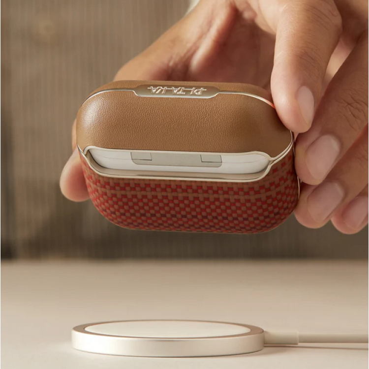 Θήκη Pitaka Aramid Fiber Magnetic 1500D (Plain) για Apple AirPods Pro 3 2025 - ΜΑΥΡΟ/ΓΚΡΙ grained - APM2501