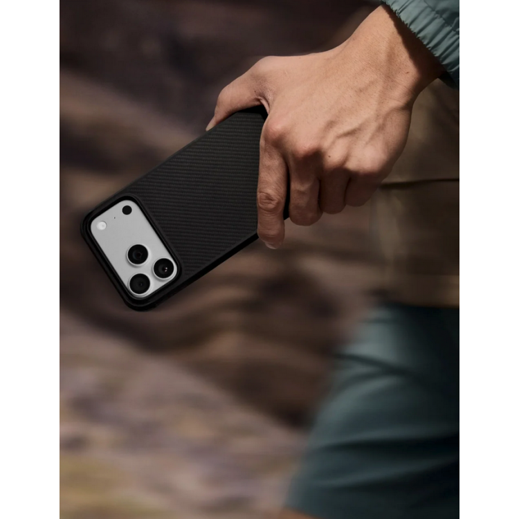 Θήκη Pitaka Aramid Protective Magsafe 2.00mm CARBON FIBER για Apple iPhone 16 PRO MAX 6.9 2024 - Cairn Black/Grey  - KI1602PMPA