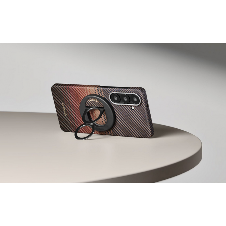 Θήκη Pitaka Edge MagSafe ARAMID CARBON MagEZ Tactile Woven για Samsung Galaxy S26 5G 2026 (Aaron Button) - SUNSET - KS2603