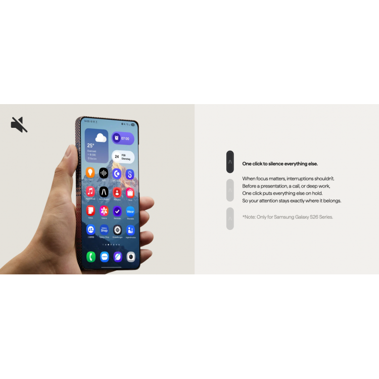 Θήκη Pitaka Edge MagSafe ARAMID CARBON MagEZ Tactile Woven για Samsung Galaxy S26 5G 2026 (Aaron Button) - ΜΑΥΡΟ/ΓΚΡΙ Twill - KS2601