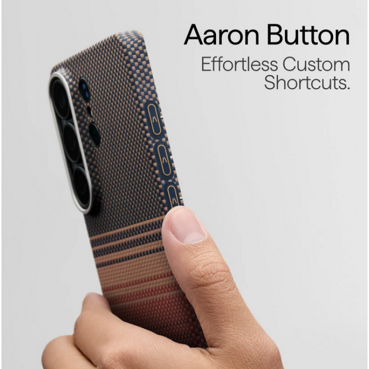 Θήκη Pitaka Edge MagSafe ARAMID CARBON MagEZ Tactile Woven για Samsung Galaxy S26 5G 2026 (Aaron Button) - SUNSET - KS2603