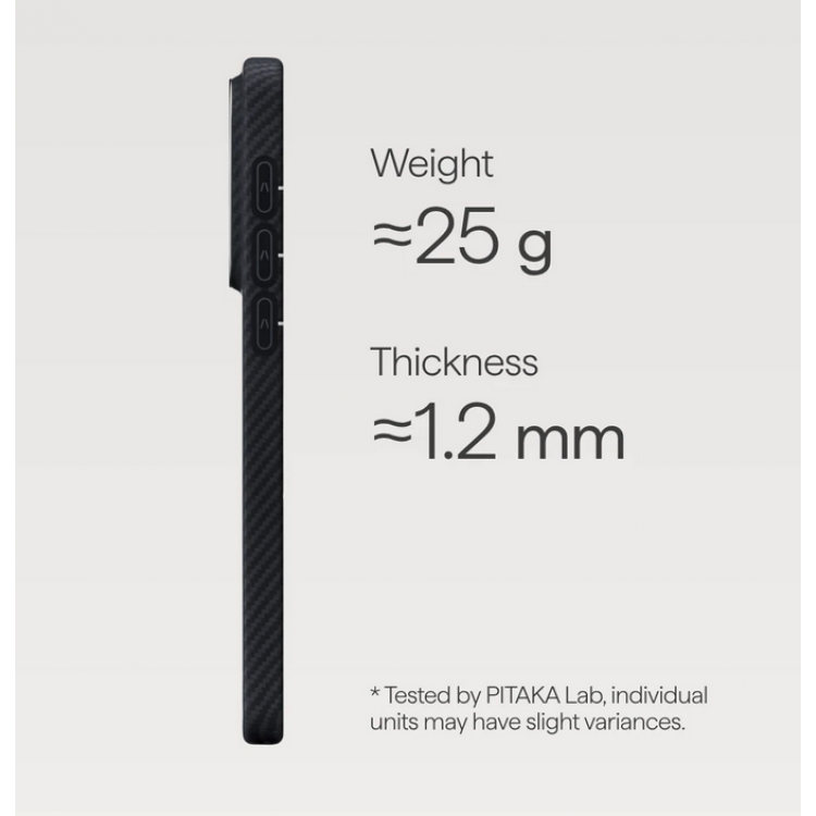 Θήκη Pitaka Edge MagSafe ARAMID CARBON MagEZ Tactile Woven για Samsung Galaxy S26 5G 2026 (Aaron Button) - ΜΑΥΡΟ/ΓΚΡΙ Twill - KS2601