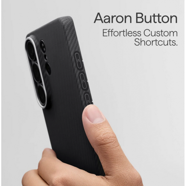 Θήκη Pitaka Edge MagSafe ARAMID CARBON MagEZ Tactile Woven για Samsung Galaxy S26 5G 2026 (Aaron Button) - ΜΑΥΡΟ/ΓΚΡΙ Twill - KS2601