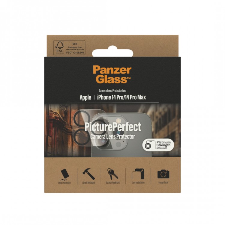 PANZERGLASS Γυαλί προστασίας PicturePerfect CAMERA LENS protector για Apple IPHONE 14 Pro/14 Pro Max Platinium Strength 0400 - ΔΙΑΦΑΝΟ - PZG30