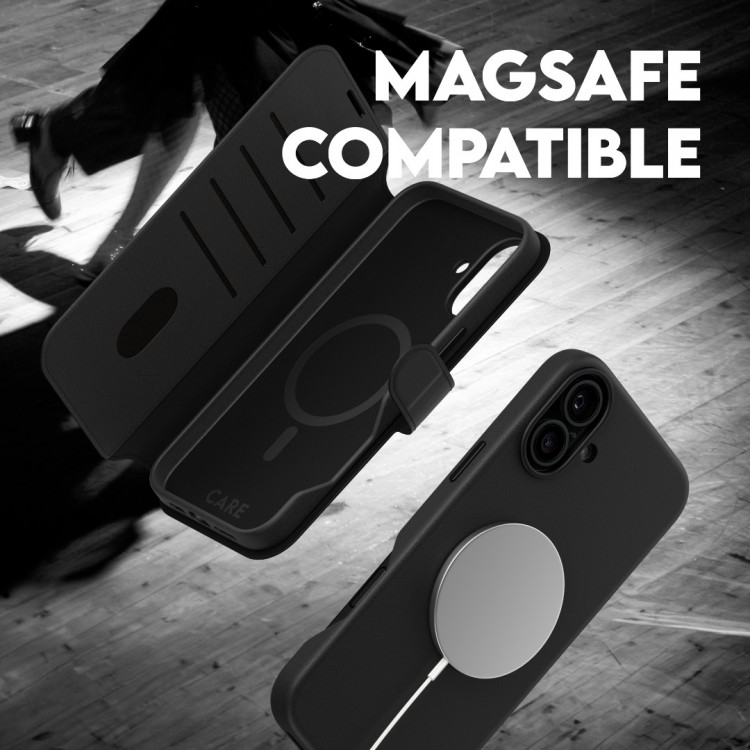 Θήκη PanzerGlass CARE BY PanzerGlass Tango 2-in-1 Δερμάτινο πορτοφόλι για APPLE iPhone 16 Plus 6.7 5G 2025 - ΜΑΥΡΟ - PG-1331