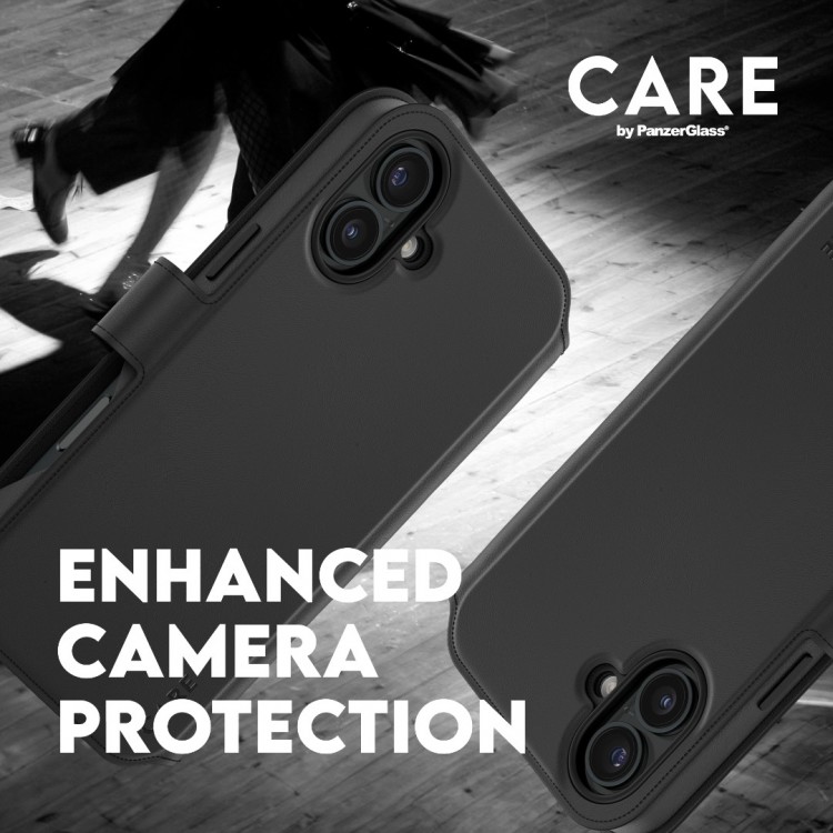 Θήκη PanzerGlass CARE BY PanzerGlass Tango 2-in-1 Δερμάτινο πορτοφόλι για APPLE iPhone 16 Plus 6.7 5G 2025 - ΜΑΥΡΟ - PG-1331