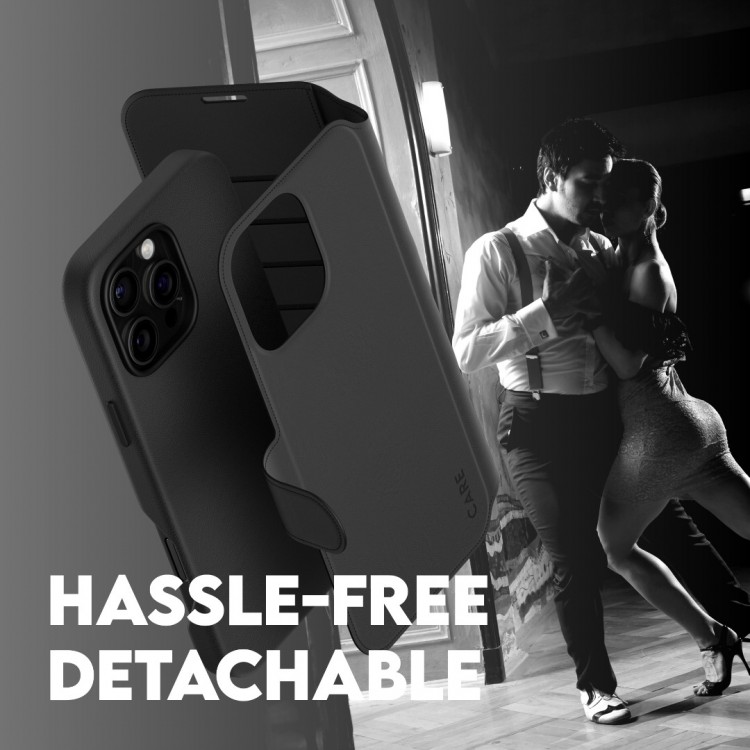 Θήκη PanzerGlass CARE BY PanzerGlass Tango 2-in-1 Δερμάτινο πορτοφόλι για APPLE iPhone 16 Pro Max 6.9 5G 2025 - ΜΑΥΡΟ - PG-1332