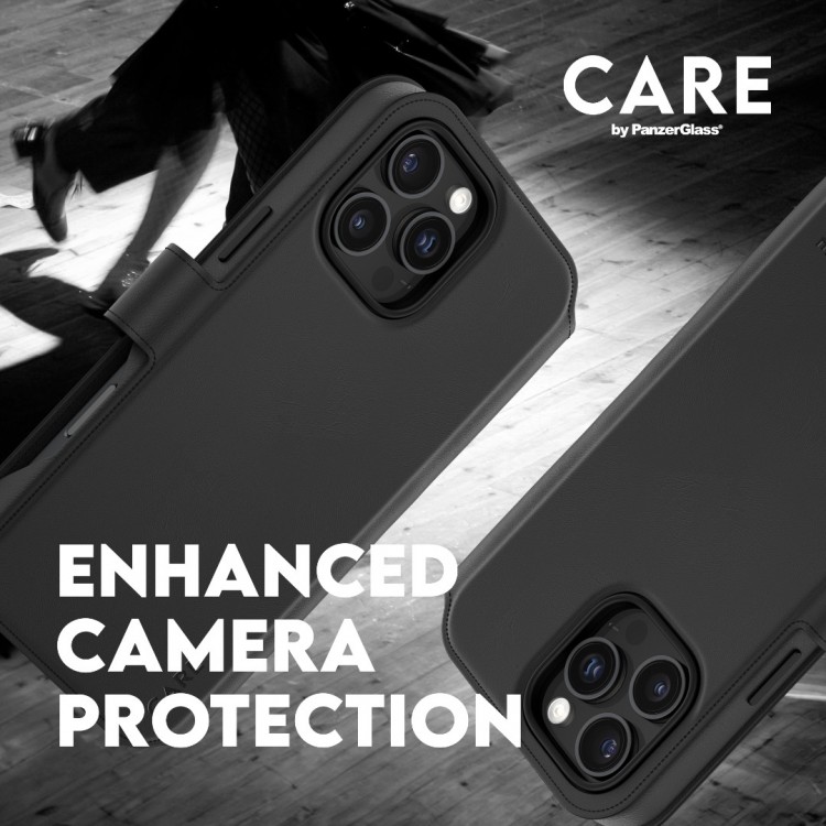 Θήκη PanzerGlass CARE BY PanzerGlass Tango 2-in-1 Δερμάτινο πορτοφόλι για APPLE iPhone 16 Pro Max 6.9 5G 2025 - ΜΑΥΡΟ - PG-1332