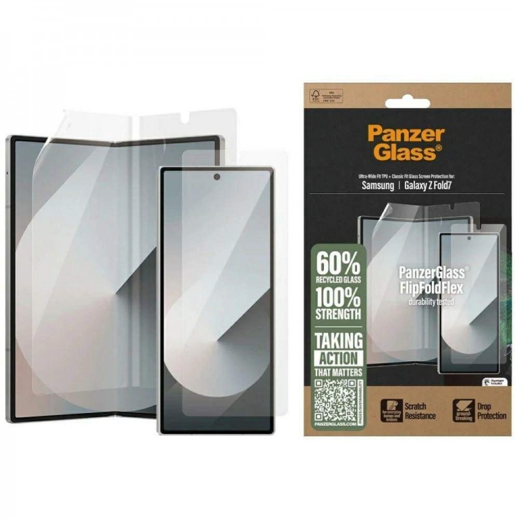 PanzerGlass FlipFoldFlex Γυαλί προστασίας Glass & Φίλμ Ultra-Wide Fit Case Friendly Fingerprint 0.3MM για Samsung Galaxy Z Fold 7 2025 - ΔΙΑΦΑΝΟ - PZG1104