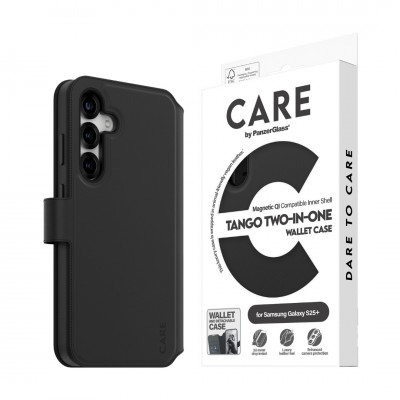 Θήκη PanzerGlass CARE BY PanzerGlass Tango 2-in-1 Δερμάτινο πορτοφόλι για Samsung Galaxy S25+ Plus 5G 2025 - ΜΑΥΡΟ - PG-CRRFTWLG37942