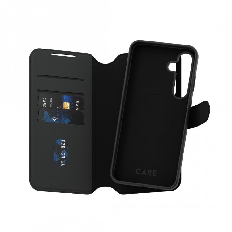 Θήκη PanzerGlass CARE BY PanzerGlass Tango 2-in-1 Δερμάτινο πορτοφόλι για Samsung Galaxy S25+ Plus 5G 2025 - ΜΑΥΡΟ - PG-CRRFTWLG37942