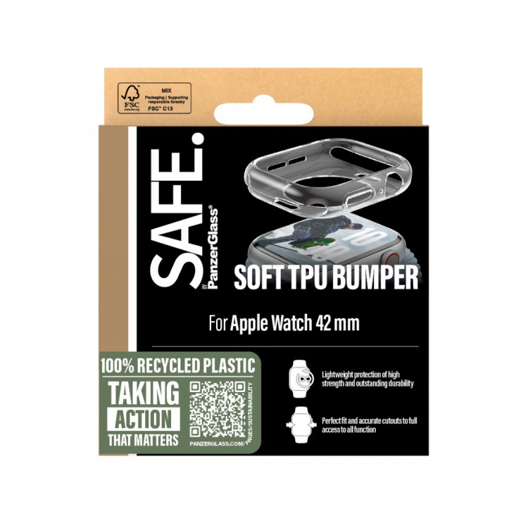 Θήκη PanzerGlass SAFE. by PanzerGlass® TPU Bumper για Apple Watch Series 10/11 - 42mm - ΔΙΑΦΑΝΟ - PG-SAFE95906