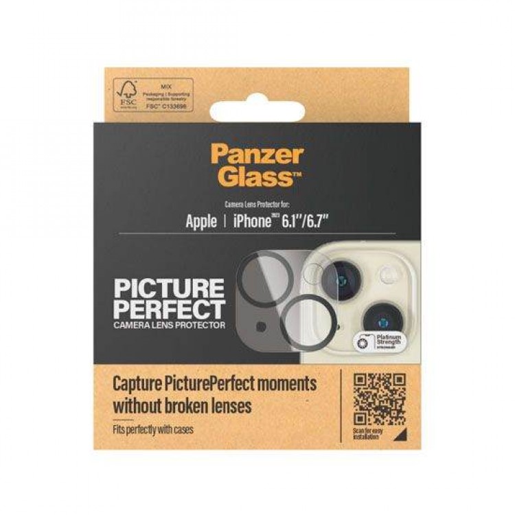 PANZERGLASS Γυαλί προστασίας PicturePerfect CAMERA LENS protector για Apple IPHONE 15 6.1/15 Plus 6.7 Platinium Strength 0400 - ΔΙΑΦΑΝΟ - PG-1136