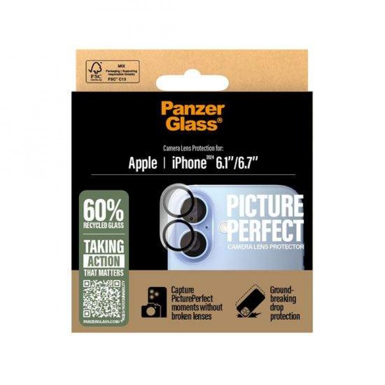 PANZERGLASS Γυαλί προστασίας PicturePerfect CAMERA LENS protector για Apple IPHONE 16 6.1 2024/16 PLUS 6.7 2024 - ΔΙΑΦΑΝΟ - PG-1279