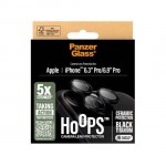 PANZERGLASS Δακτυλίδια προστασίας CAMERA protection HoopS Ceramic Optic Rings για Apple IPHONE 16 Pro 6.3 2024 /16 Pro Max 6.9 2024 - ΜΑΥΡΟ - PG-1282 