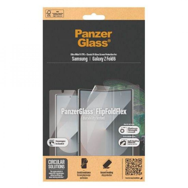 PanzerGlass Γυαλί προστασίας Glass & Φίλμ Fullcover Case Friendly Fingerprint 0.3MM για Samsung Galaxy Z Fold 6 2024 - ΔΙΑΦΑΝΟ - PG-7371