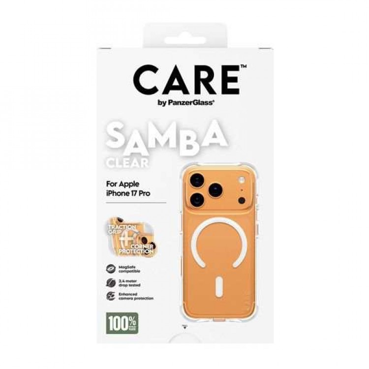 Θήκη PanzerGlass CARE BY PanzerGlass Samba MagSafe για APPLE iPhone 17 Pro 6.3 5G 2025 - ΔΙΑΦΑΝΟ - PG-CR37687
