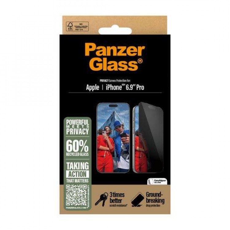 PanzerGlass Γυαλί προστασίας Fullcover Privacy Ultra-Wide Fit Case Friendly 0.3MM για Apple iPhone 16 PRO Max 6.9 2024 - PG-P2864