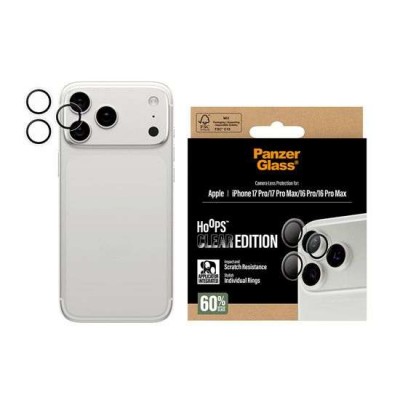PANZERGLASS Δακτυλίδια προστασίας protection HoopS CamLens Rings για Apple IPHONE 17 Pro 6.3 2025 /17 Pro Max 6.9 2025 - ΔΙΑΦΑΝΟ - PG-PG38406