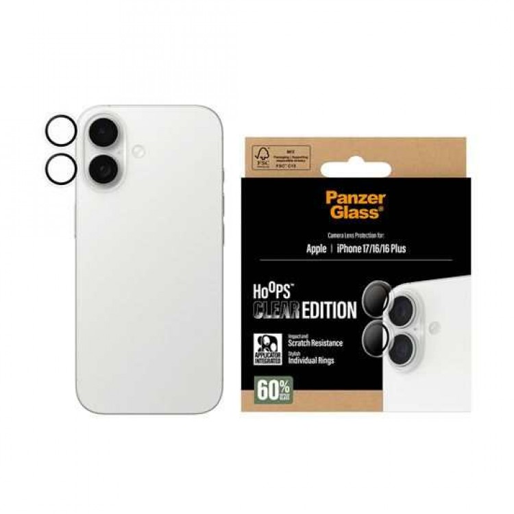 PANZERGLASS Δακτυλίδια προστασίας protection HoopS CamLens Rings για Apple IPHONE 17 6.3 5G 2025 - ΔΙΑΦΑΝΟ - PG-PG75123