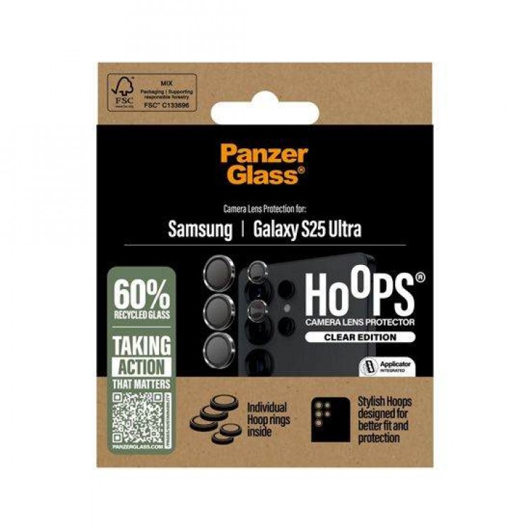 PANZERGLASS Δακτυλίδια προστασίας CAMERA Lens protection HoopS Optic Rings για Samsung GALAXY S25 Ultra 5G 2025 - ΔΙΑΦΑΝΟ - PG-PGRHOTRG38488