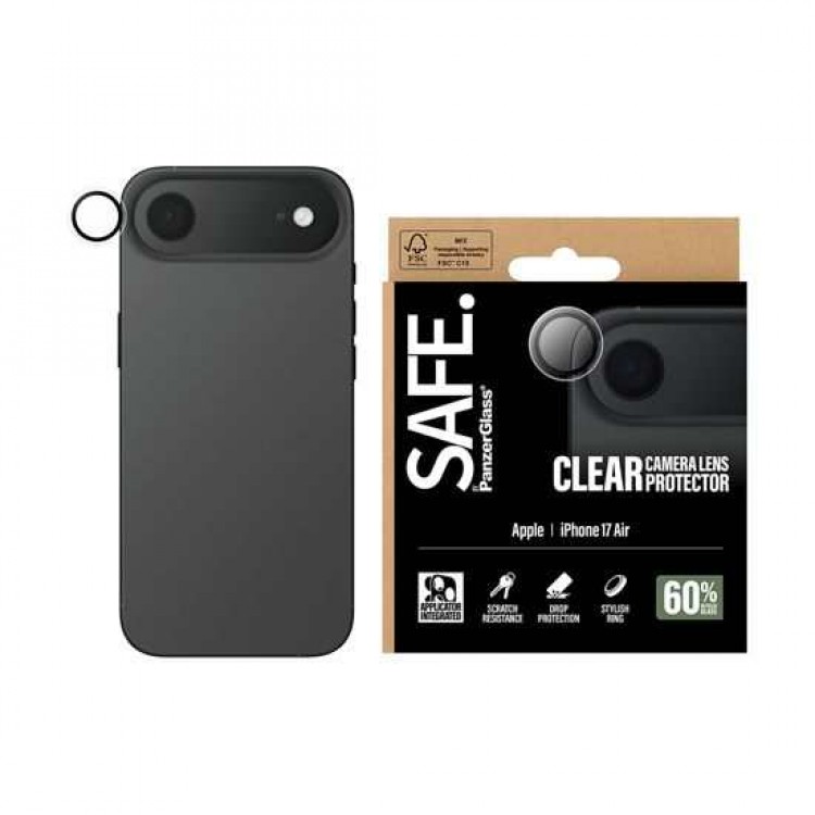 PANZERGLASS Γυαλί προστασίας SAFE. CAMERA LENS protector για AApple iPhone 17 Air 6.6 5G 2025 - ΔΙΑΦΑΝΟ - PG-SA83271