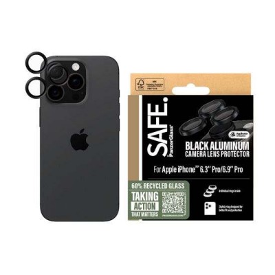 PANZERGLASS Δακτυλίδια προστασίας CAMERA protection HoopS SAFE. by PanzerGlass Optic Rings για Apple IPHONE 16 Pro 6.3 2024 /16 Pro Max 6.9 2024 - ΜΑΥΡΟ ALLUMINIUM - PG-SAFE95891